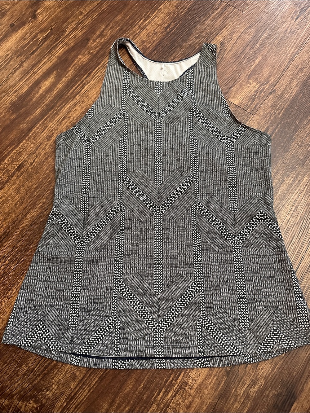 Prana Black and White Geo Racerback Tank Top